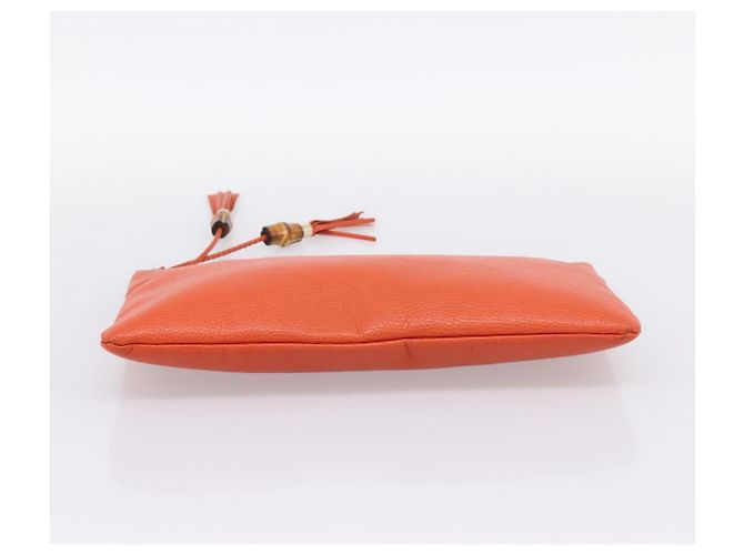 Borsa Clutch GUCCI in Pelle Outlet Orange Gold 449653 Auth ep16394A - vista 6