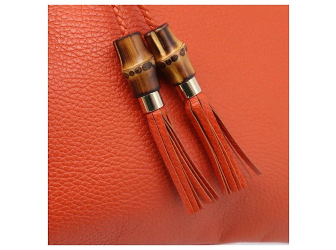 Borsa Clutch GUCCI in Pelle Outlet Orange Gold 449653 Auth ep16394A - vista 8