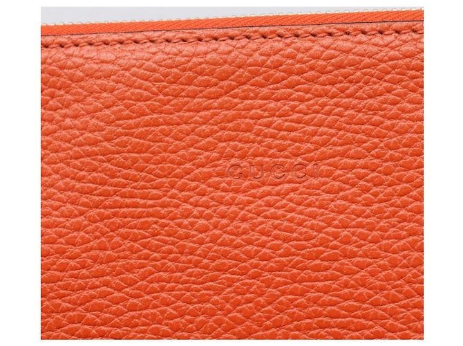 Borsa Clutch GUCCI in Pelle Outlet Orange Gold 449653 Auth ep16394A - vista 9