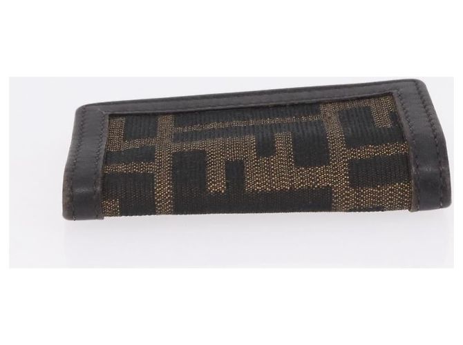 FENDI Zucca Canvas Folding Umbrella Key Case Nylon 2 Set Black Auth ar14318 Castaño Negro - vista 12
