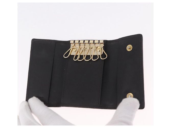 FENDI Zucca Canvas Folding Umbrella Key Case Nylon 2 Set Black Auth ar14318 Castaño Negro - vista 16