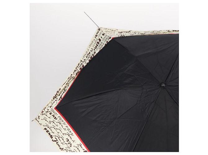 FENDI Zucca Canvas Folding Umbrella Key Case Nylon 2 Set Black Auth ar14318 Castaño Negro - vista 3