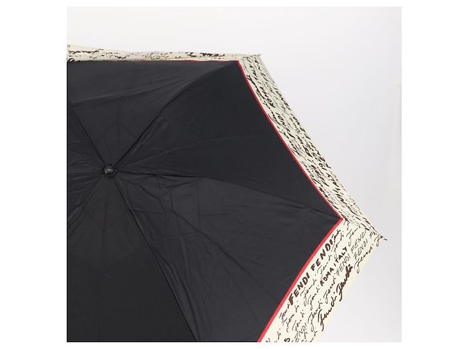 FENDI Zucca Canvas Folding Umbrella Key Case Nylon 2 Set Black Auth ar14318 Castaño Negro - vista 4