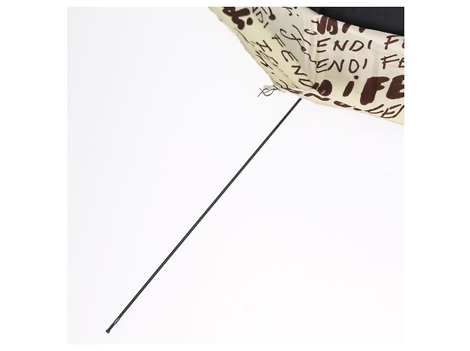 FENDI Zucca Canvas Folding Umbrella Key Case Nylon 2 Set Black Auth ar14318 Castaño Negro - vista 7