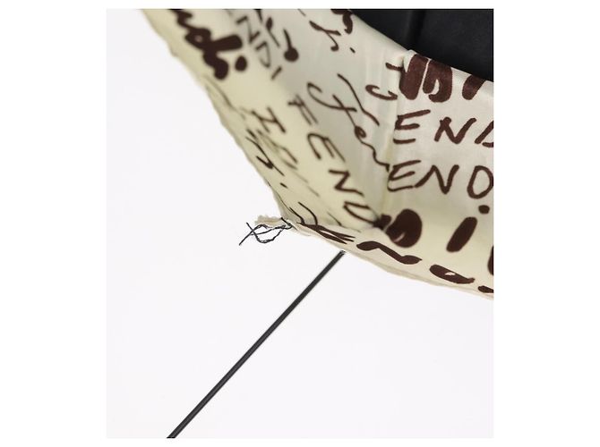 FENDI Zucca Canvas Folding Umbrella Key Case Nylon 2 Set Black Auth ar14318 Castaño Negro - vista 8