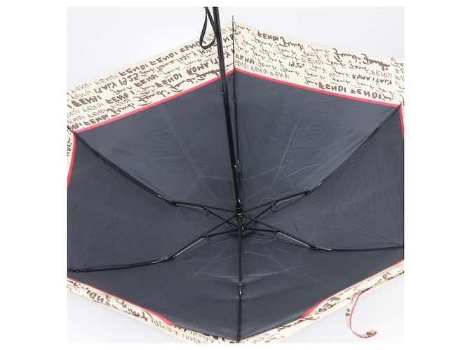 FENDI Zucca Canvas Folding Umbrella Key Case Nylon 2 Set Black Auth ar14318 Castaño Negro - vista 9