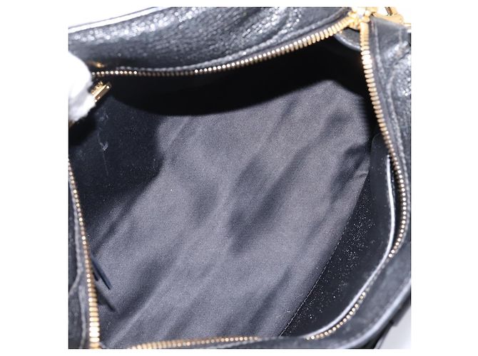 Borsa a mano Miu Miu con fiocco frontale in pelle 2way Black Gold Auth am12684V Nero D'oro - vista 11