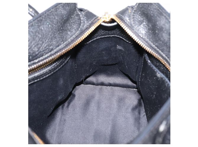 Borsa a mano Miu Miu con fiocco frontale in pelle 2way Black Gold Auth am12684V Nero D'oro - vista 22