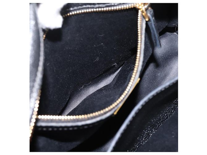 Borsa a mano Miu Miu con fiocco frontale in pelle 2way Black Gold Auth am12684V Nero D'oro - vista 25