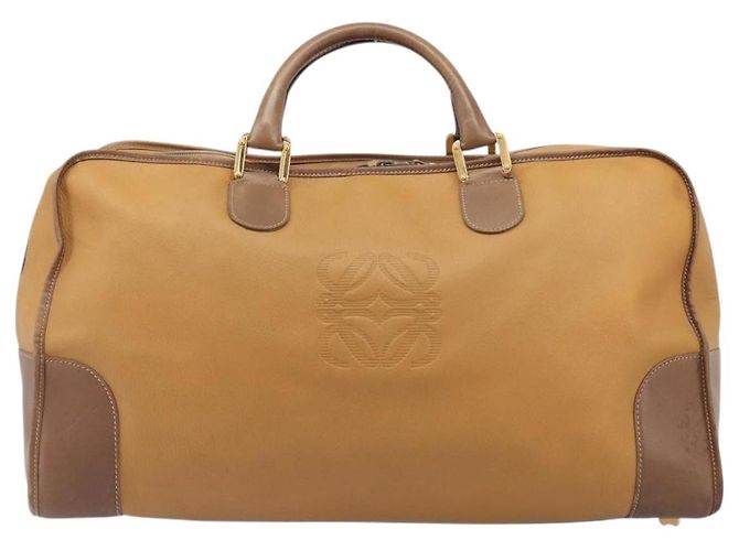 Bolsa Boston LOEWE em couro bege dourado autêntica bs37201 - vista 13