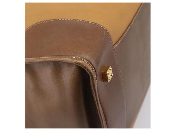 Bolsa Boston LOEWE em couro bege dourado autêntica bs37201 - vista 14