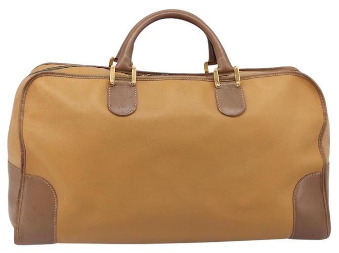 Bolsa Boston LOEWE em couro bege dourado autêntica bs37201 - vista 2