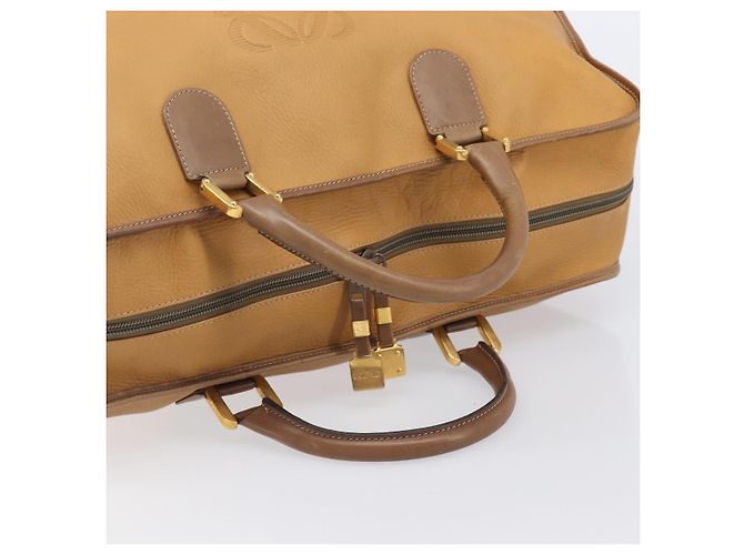Bolsa Boston LOEWE em couro bege dourado autêntica bs37201 - vista 7