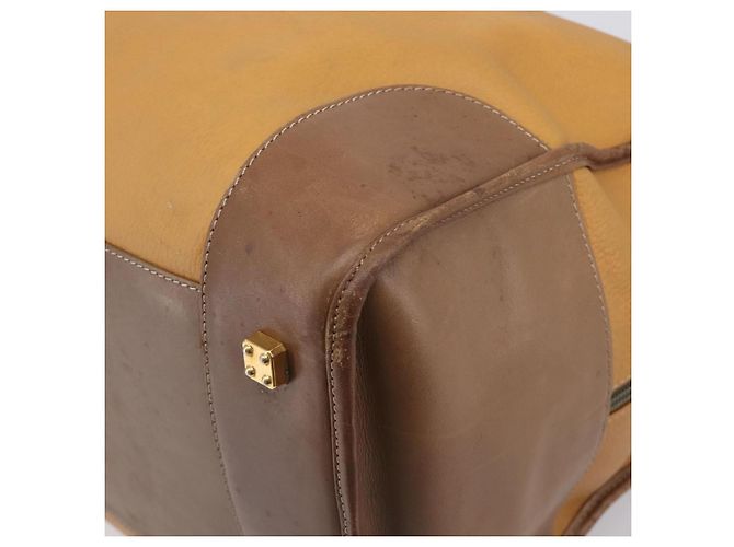 Bolsa Boston LOEWE em couro bege dourado autêntica bs37201 - vista 9