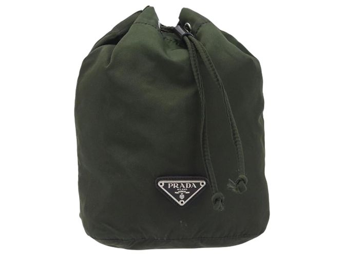 PRADA Nylon Pochette Green Silver Auth 207600A Silber Grün - Ansicht 13