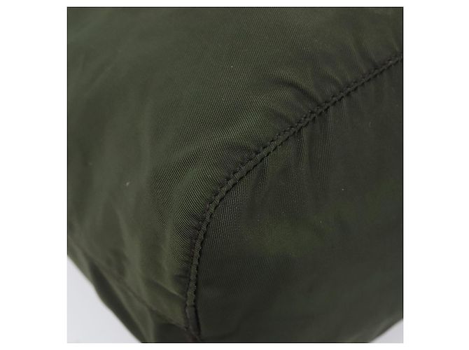PRADA Nylon Pochette Green Silver Auth 207600A Silber Grün - Ansicht 14