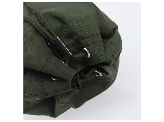 PRADA Nylon Pochette Green Silver Auth 207600A Silber Grün - Ansicht 5