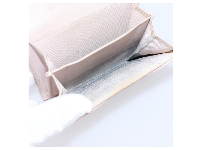 Cartera CHANEL Matelasse de piel de cordero beige y plata CC Auth 205317 - vista 10