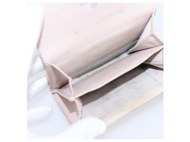 Cartera CHANEL Matelasse de piel de cordero beige y plata CC Auth 205317 - vista 20