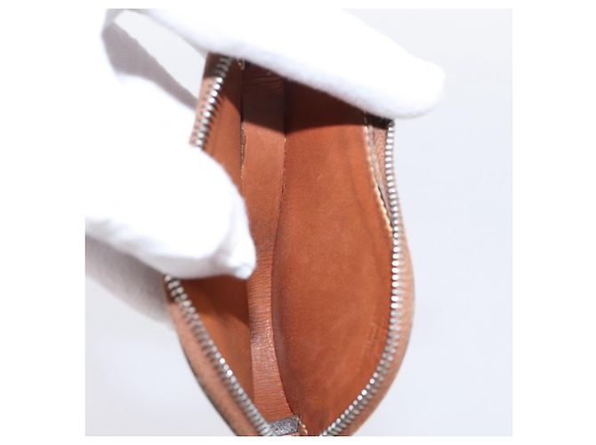 Hermès HERMES Münzbeutel Leder Braun Silber Auth LN115A - Ansicht 10