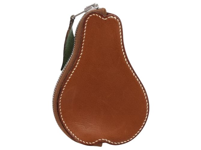 Hermès HERMES Münzbeutel Leder Braun Silber Auth LN115A - Ansicht 13