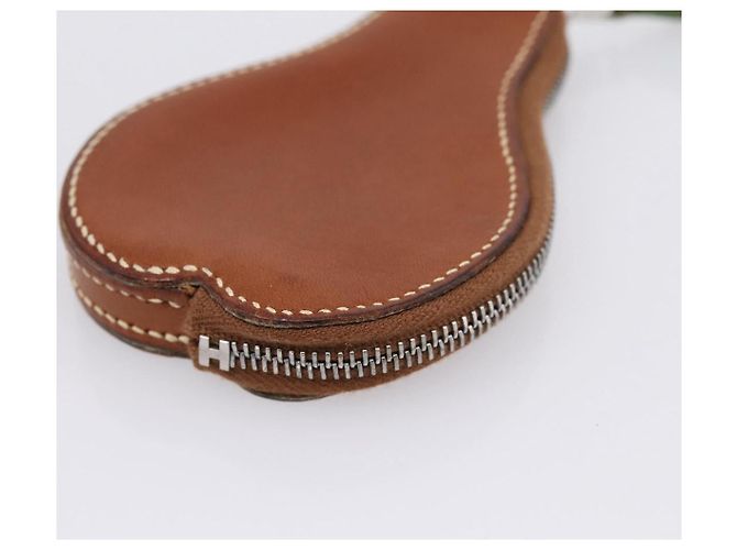 Hermès HERMES Münzbeutel Leder Braun Silber Auth LN115A - Ansicht 15