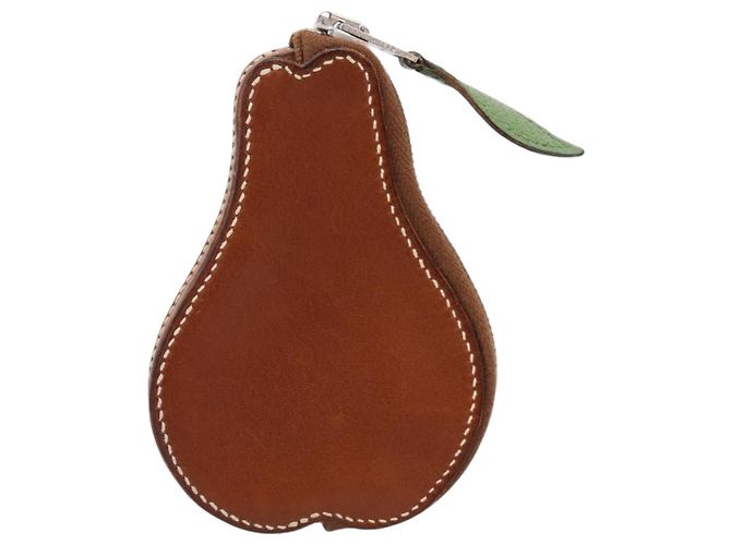 Hermès HERMES Münzbeutel Leder Braun Silber Auth LN115A - Ansicht 2