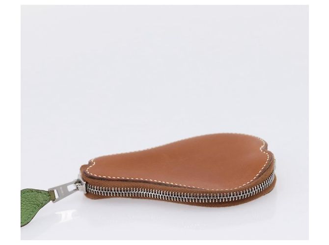 Hermès HERMES Münzbeutel Leder Braun Silber Auth LN115A - Ansicht 3