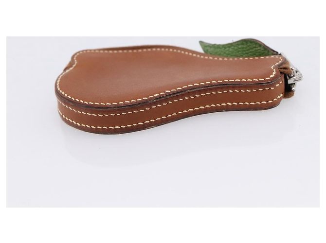 Hermès HERMES Münzbeutel Leder Braun Silber Auth LN115A - Ansicht 4