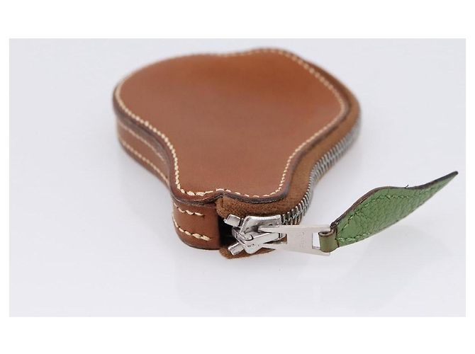 Hermès HERMES Münzbeutel Leder Braun Silber Auth LN115A - Ansicht 5