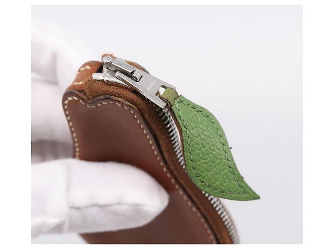 Hermès HERMES Münzbeutel Leder Braun Silber Auth LN115A - Ansicht 8