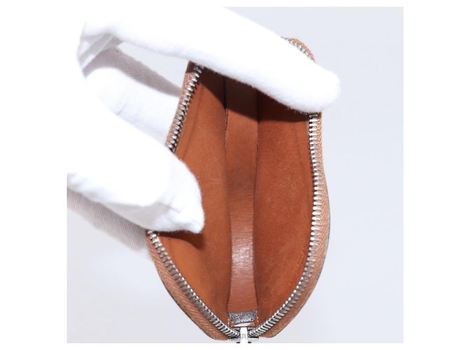Hermès HERMES Münzbeutel Leder Braun Silber Auth LN115A - Ansicht 9