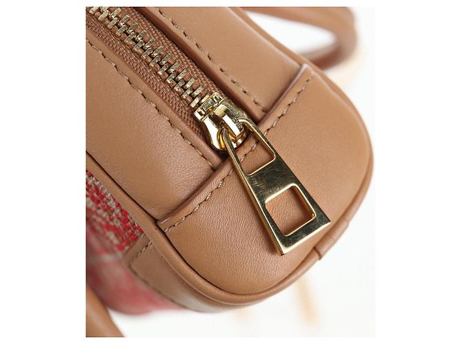 LOEWE Amazona Nano Shoulder Pouch Canvas 2way Beige Gold Auth 206378M Dorado - vista 20
