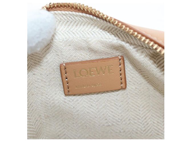 LOEWE Amazona Nano Shoulder Pouch Canvas 2way Beige Gold Auth 206378M Dorado - vista 21
