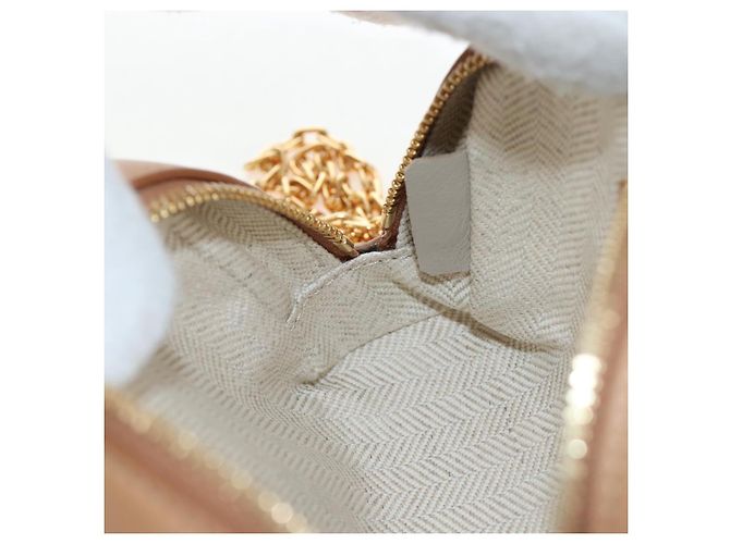 LOEWE Amazona Nano Shoulder Pouch Canvas 2way Beige Gold Auth 206378M Dorado - vista 23