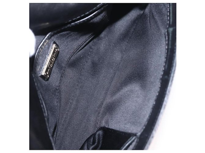 Sac à épaule à chaîne Gianni Versace en cuir verni Noir Or Auth bs37461 Doré - vue 11