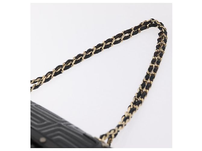 Sac à épaule à chaîne Gianni Versace en cuir verni Noir Or Auth bs37461 Doré - vue 14