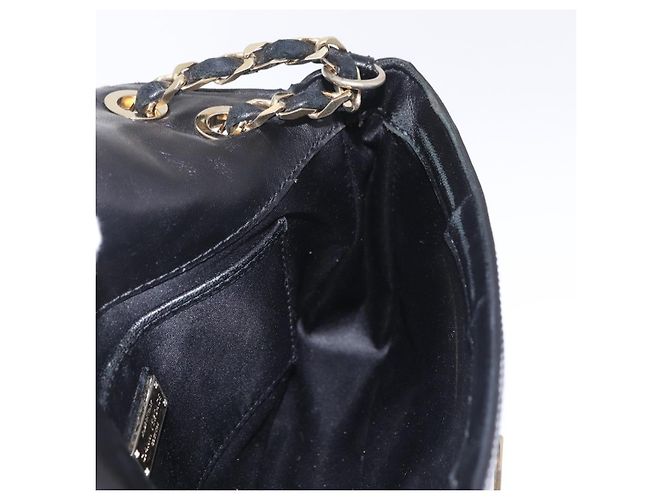 Sac à épaule à chaîne Gianni Versace en cuir verni Noir Or Auth bs37461 Doré - vue 23