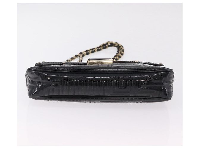 Sac à épaule à chaîne Gianni Versace en cuir verni Noir Or Auth bs37461 Doré - vue 5