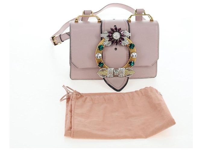 Sac à épaule Miu Miu Cuir Rose Or Auth 206391M Doré - vue 12