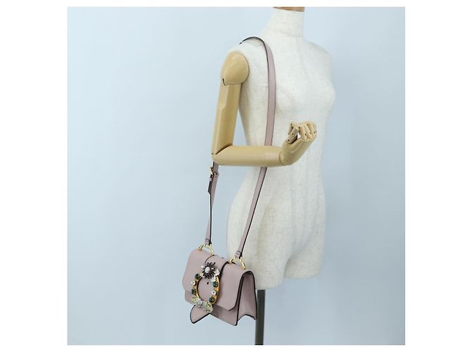 Sac à épaule Miu Miu Cuir Rose Or Auth 206391M Doré - vue 33