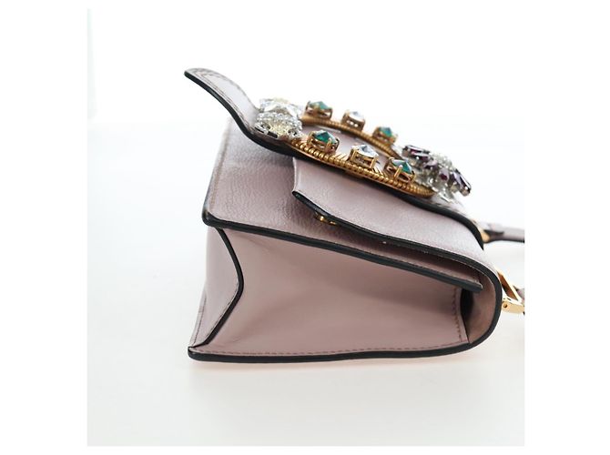 Sac à épaule Miu Miu Cuir Rose Or Auth 206391M Doré - vue 4