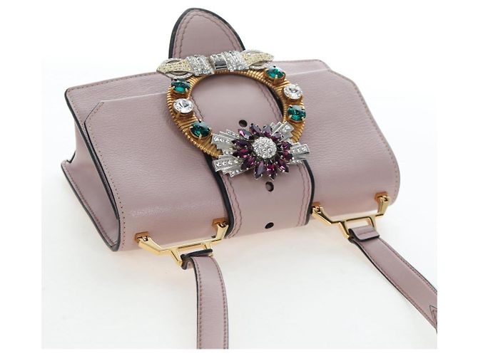 Sac à épaule Miu Miu Cuir Rose Or Auth 206391M Doré - vue 6