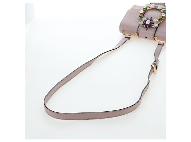 Sac à épaule Miu Miu Cuir Rose Or Auth 206391M Doré - vue 7