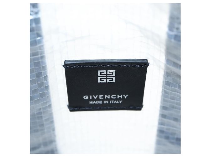 Borsa a mano GIVENCHY Vinyl 2way Clear Silver Auth 206748A Argento - vista 11