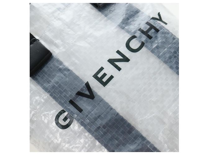 Borsa a mano GIVENCHY Vinyl 2way Clear Silver Auth 206748A Argento - vista 18