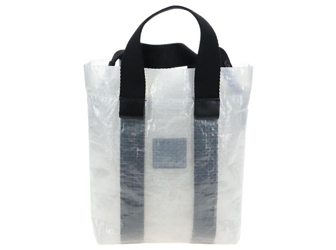 Borsa a mano GIVENCHY Vinyl 2way Clear Silver Auth 206748A Argento - vista 2