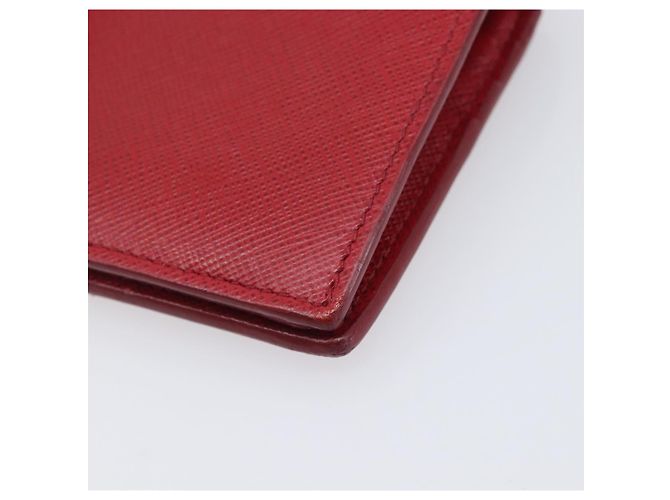 PRADA Bifold Wallet Saffiano leather Red Gold Auth 205224A Golden - view 15