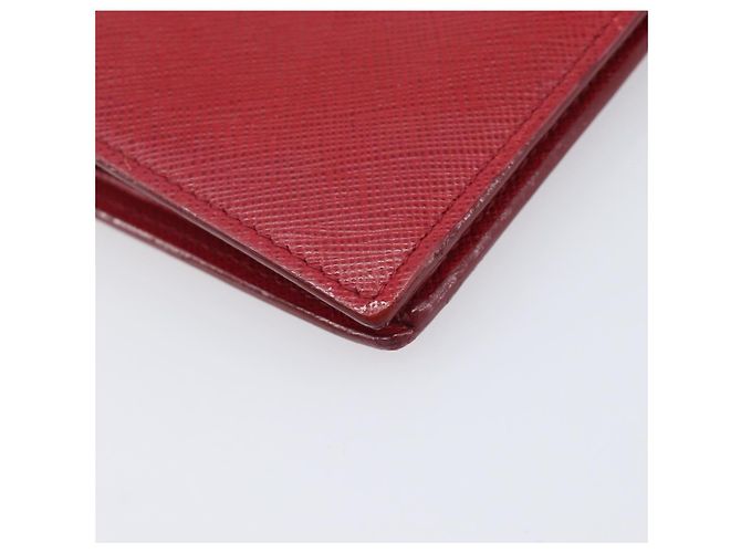 PRADA Bifold Wallet Saffiano leather Red Gold Auth 205224A Golden - view 16