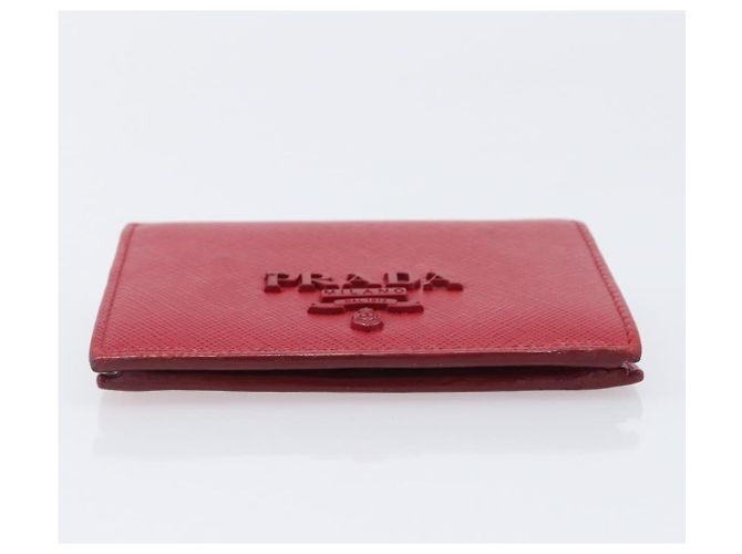 PRADA Bifold Wallet Saffiano leather Red Gold Auth 205224A Golden - view 6